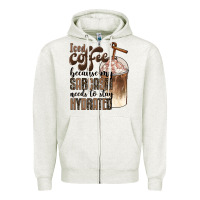 Oatmeal Heather iced coffee because my sarcasm needs to stay hydrated Zipper Hoodie - BarkalooDesign
