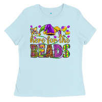 Baby Blue Here for the beads Ladies Tee - HowdyJamesFarm