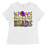 White Here for the beads Ladies Tee - HowdyJamesFarm