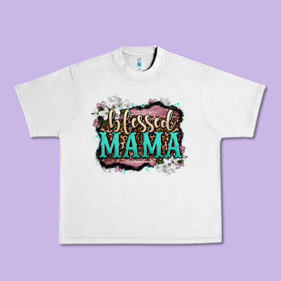 Blessed Mama Urban Heavy Tee Designed By Oliviacreatesart