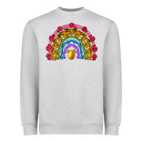 Easter And Spring With Flowers Carrots Butterfly And Sunflower Rainbow Heavyweight Sweatshirt | Teevron