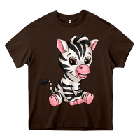 Chocolate Brown zebra Heavy Core Tee - texasbilliewilder