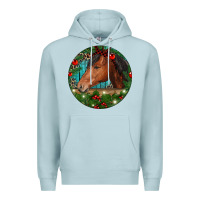 Blue Mist Western Horse Christmas Premium Hoodie - RanaPortraitStore