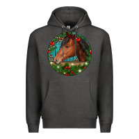 Charcoal Heather Western Horse Christmas Premium Hoodie - RanaPortraitStore