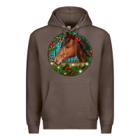 Coffee Western Horse Christmas Premium Hoodie - RanaPortraitStore
