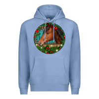 Colony Blue Western Horse Christmas Premium Hoodie - RanaPortraitStore