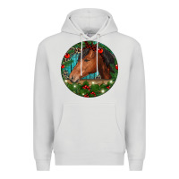 Dove Grey Western Horse Christmas Premium Hoodie - RanaPortraitStore