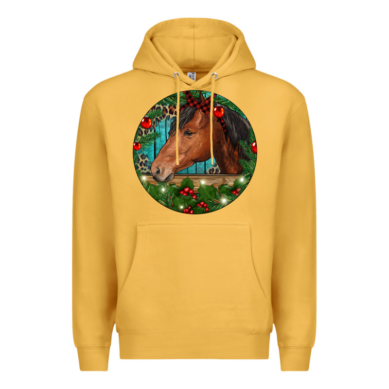 Western Horse Christmas Premium Hoodie by RanaPortraitStore | Teevron