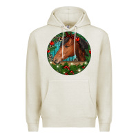 Oatmeal Heather Western Horse Christmas Premium Hoodie - RanaPortraitStore