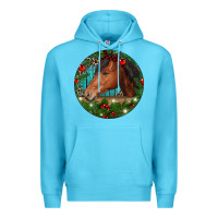 Ocean Blue Western Horse Christmas Premium Hoodie - RanaPortraitStore