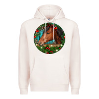 Pale Pink Western Horse Christmas Premium Hoodie - RanaPortraitStore