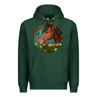 Sports Green Western Horse Christmas Premium Hoodie - RanaPortraitStore