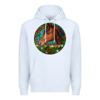 White Western Horse Christmas Premium Hoodie - RanaPortraitStore