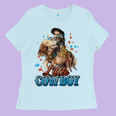 Little Cowboy Midilli Horse Kid Boy Ladies Tee Designed By Howdyjamesfarm