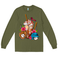 Army Green Baseball Frappe Long Sleeve Tee - FaDigitalArtStudio