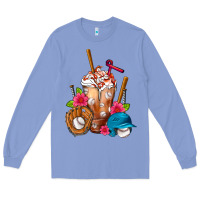 Colony Blue Baseball Frappe Long Sleeve Tee - FaDigitalArtStudio