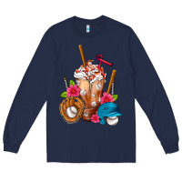 Navy Baseball Frappe Long Sleeve Tee - FaDigitalArtStudio