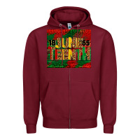 Burgundy juneteenth 1865 tumbler Zipper Hoodie - BarkalooDesign