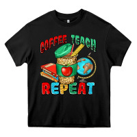 Black coffee teach repeat Heavy Core Tee - NancyCooperArtShop