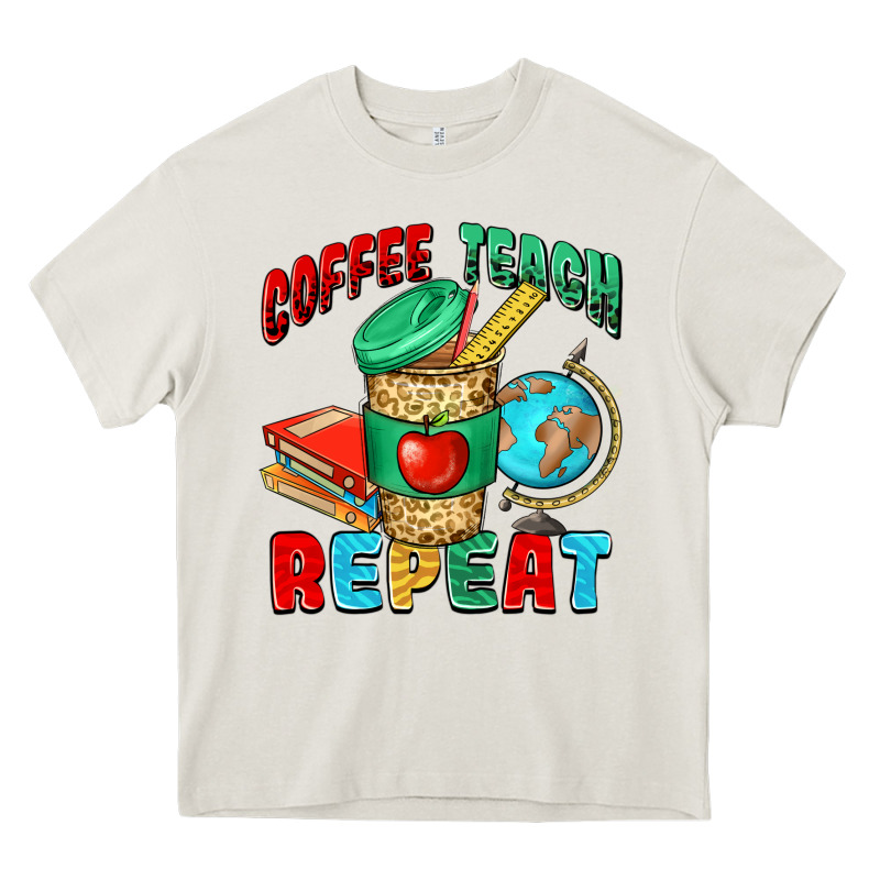 Coffee Teach Repeat Heavy Core Tee by NancyCooperArtShop | Teevron
