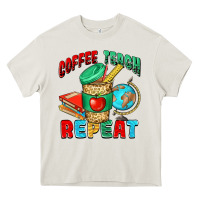 Cream coffee teach repeat Heavy Core Tee - NancyCooperArtShop