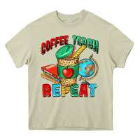 Mossy coffee teach repeat Heavy Core Tee - NancyCooperArtShop