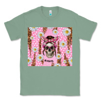 Sage skull mom pink glitter with daisy Classic Tee - TumblerDesignByShophia