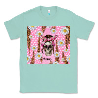 Seafoam skull mom pink glitter with daisy Classic Tee - TumblerDesignByShophia