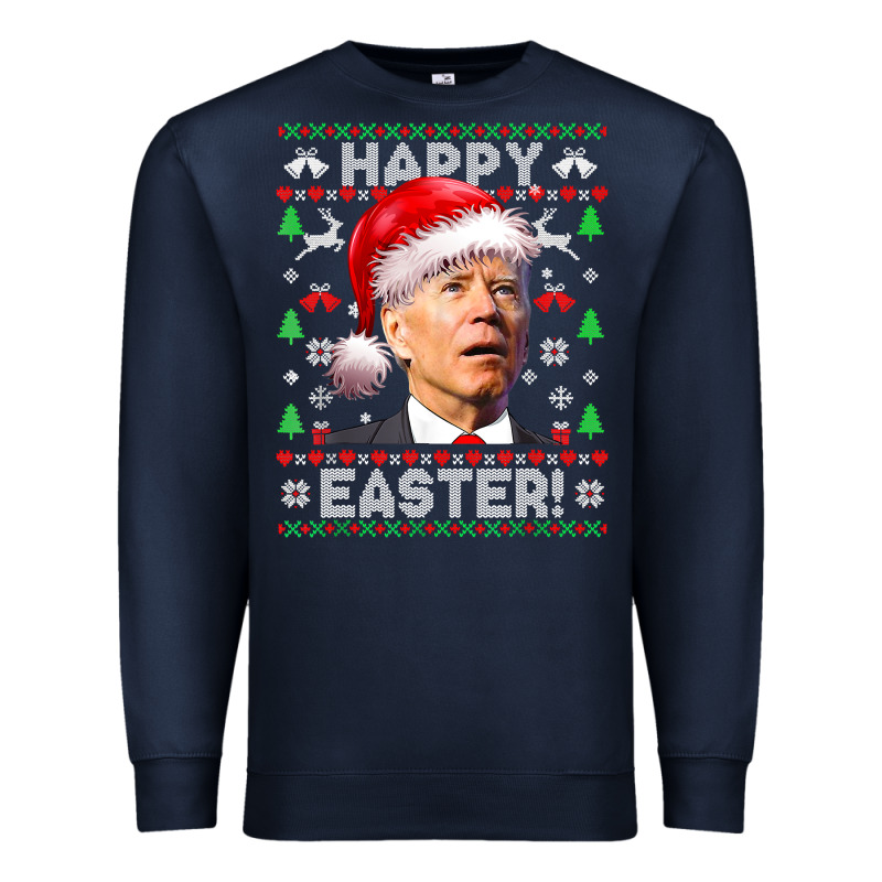 Santa Joe Biden Happy Easter Ugly Christmas Premium Sweatshirt by maiPhamDesign | Teevron