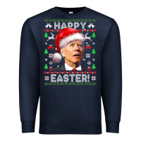 Navy Santa Joe Biden Happy Easter Ugly Christmas Premium Sweatshirt - maiPhamDesign