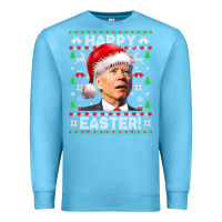 Ocean Blue Santa Joe Biden Happy Easter Ugly Christmas Premium Sweatshirt - maiPhamDesign