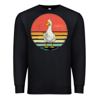 Black Retro Vintage Duck Premium Sweatshirt - maiPhamDesign