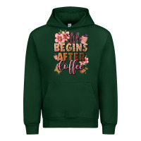 Forest Green life begins after coffee Urban Hoodie - JahusDesignShop