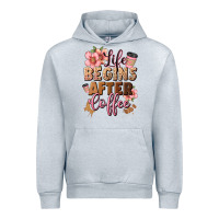 Heather Grey life begins after coffee Urban Hoodie - JahusDesignShop