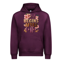 Mauve Wine life begins after coffee Urban Hoodie - JahusDesignShop