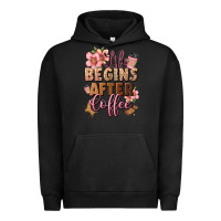 Pigment Black life begins after coffee Urban Hoodie - JahusDesignShop