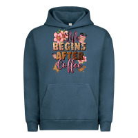 Pigment Midnight Navy life begins after coffee Urban Hoodie - JahusDesignShop