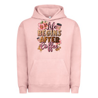 Pigment Salmon life begins after coffee Urban Hoodie - JahusDesignShop
