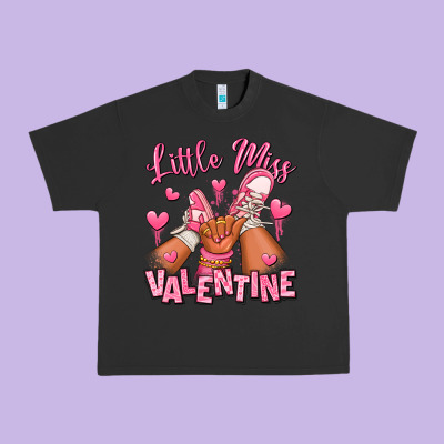Little Miss Valentine Afro Kid Sneakers Urban Heavy Tee Designed By Ranaportraitstore