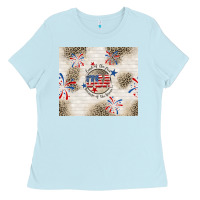 Baby Blue usa land of the free because of the brave Ladies Tee - TumblerDesignByShophia