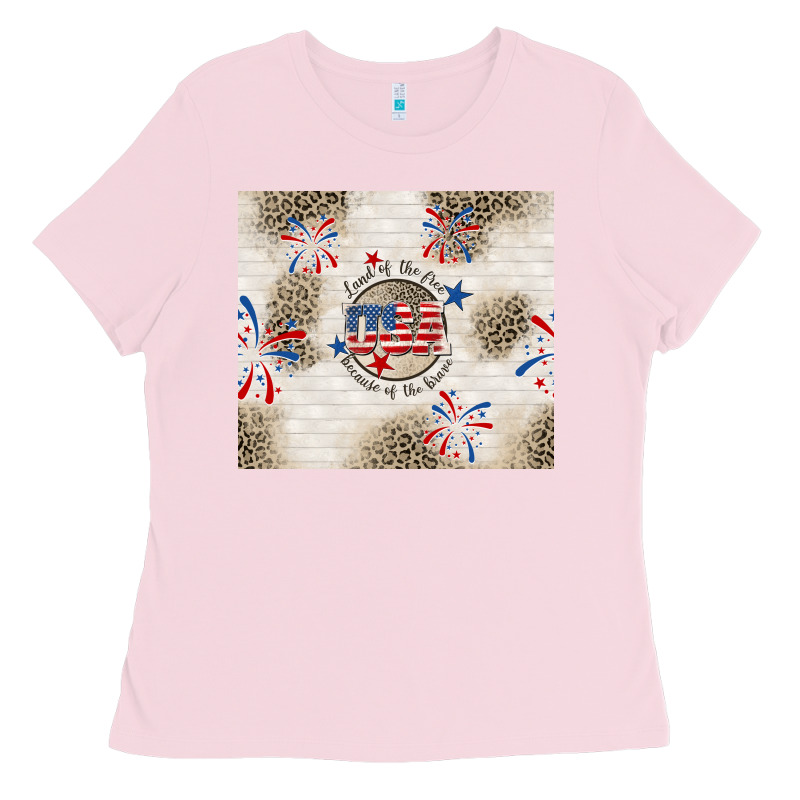 Usa Land Of The Free Because Of The Brave Ladies Tee by TumblerDesignByShophia | Teevron