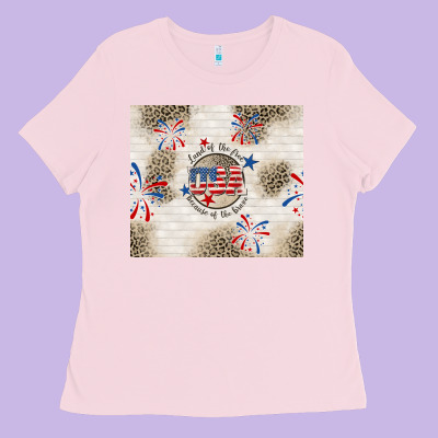 Usa Land Of The Free Because Of The Brave Ladies Tee Designed By Tumblerdesignbyshophia