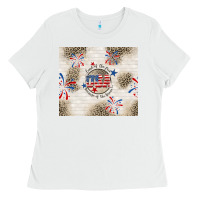 White usa land of the free because of the brave Ladies Tee - TumblerDesignByShophia