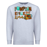 Heather Grey pumpkin spice and jesus Premium Sweatshirt - AdoDesignShop