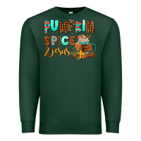 Sports Green pumpkin spice and jesus Premium Sweatshirt - AdoDesignShop