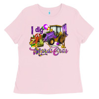 Bubblegum Pink I dig Mardi Gras Ladies Tee - HowdyJamesFarm