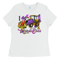 White I dig Mardi Gras Ladies Tee - HowdyJamesFarm