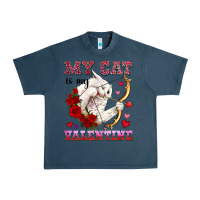 Midnight Navy my cat is my valentine Urban Heavy Tee - OliviaCreatesArt