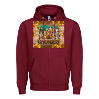 Burgundy coffee time gnomies Zipper Hoodie - BarkalooDesign