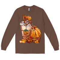 Chestnut Pumpkin Spice Coffee Long Sleeve Tee - FaDigitalArtStudio